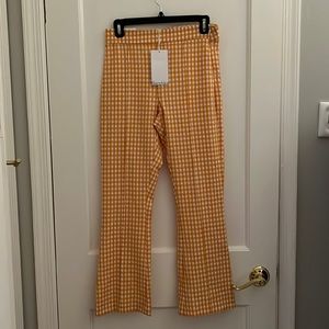 Bershka orange gingham flare pants